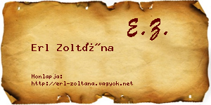 Erl Zoltána névjegykártya